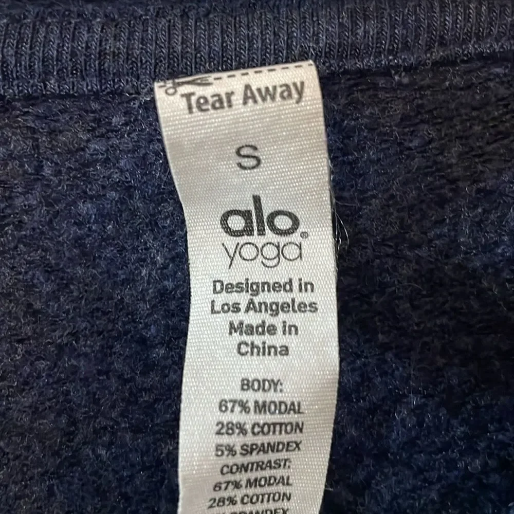 Alo Yoga Navy Slouchy Hooded Sweatshirt - Picture 2 of 6